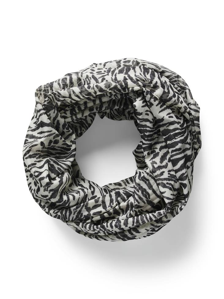 Pieces Tubscarf svart / tigermönster - Halsdukar för damer - 135674 - 1