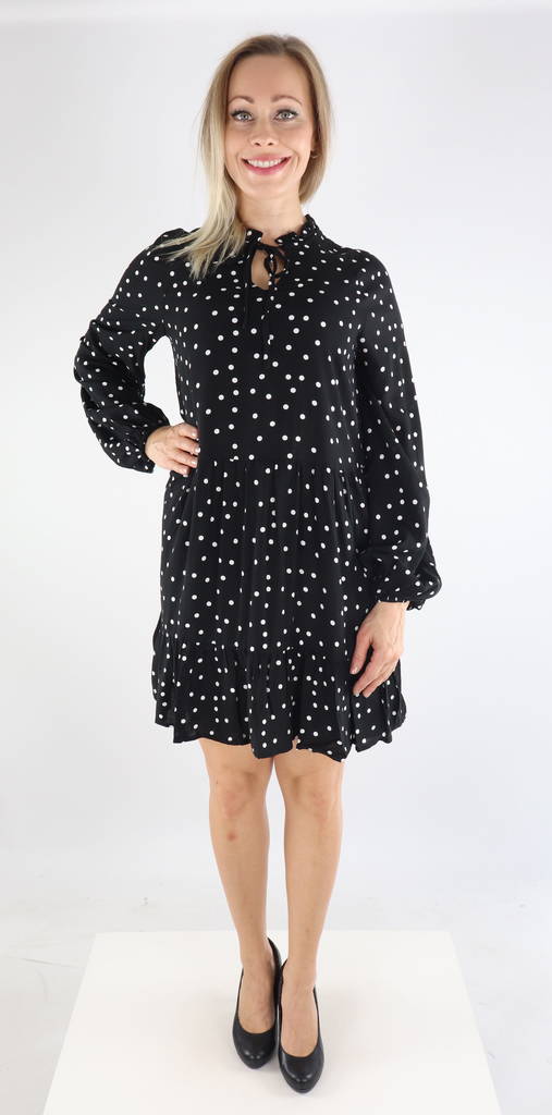 Vero Moda naisten Mekko Sophia l/s tie musta/dot - Mekot ja tunikat - 131874 - 1