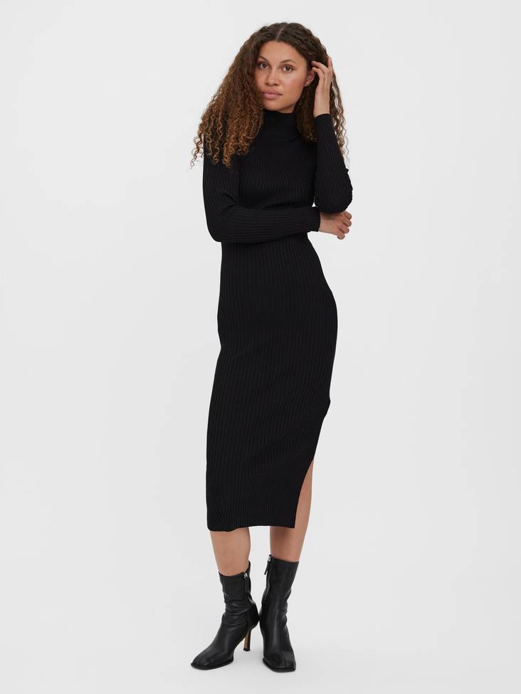 Vero Moda pitkä neulemekko Willow musta - Naisten neuleet - 132604 - 1