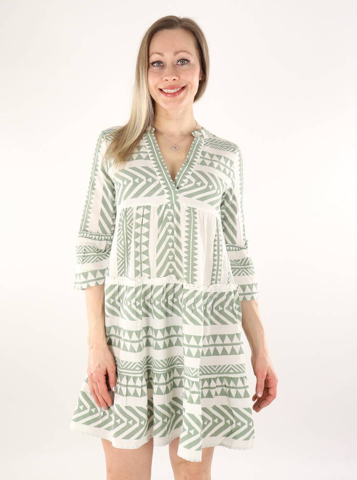 Vero Moda tunika/mekko Dicthe valkoinen/vihreä - Mekot ja tunikat - 135814 - 1