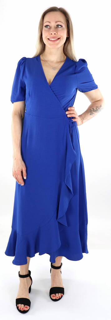 Only kietaisumekko Mette SS Wrap Midi sininen - Mekot ja tunikat - 136184 - 1