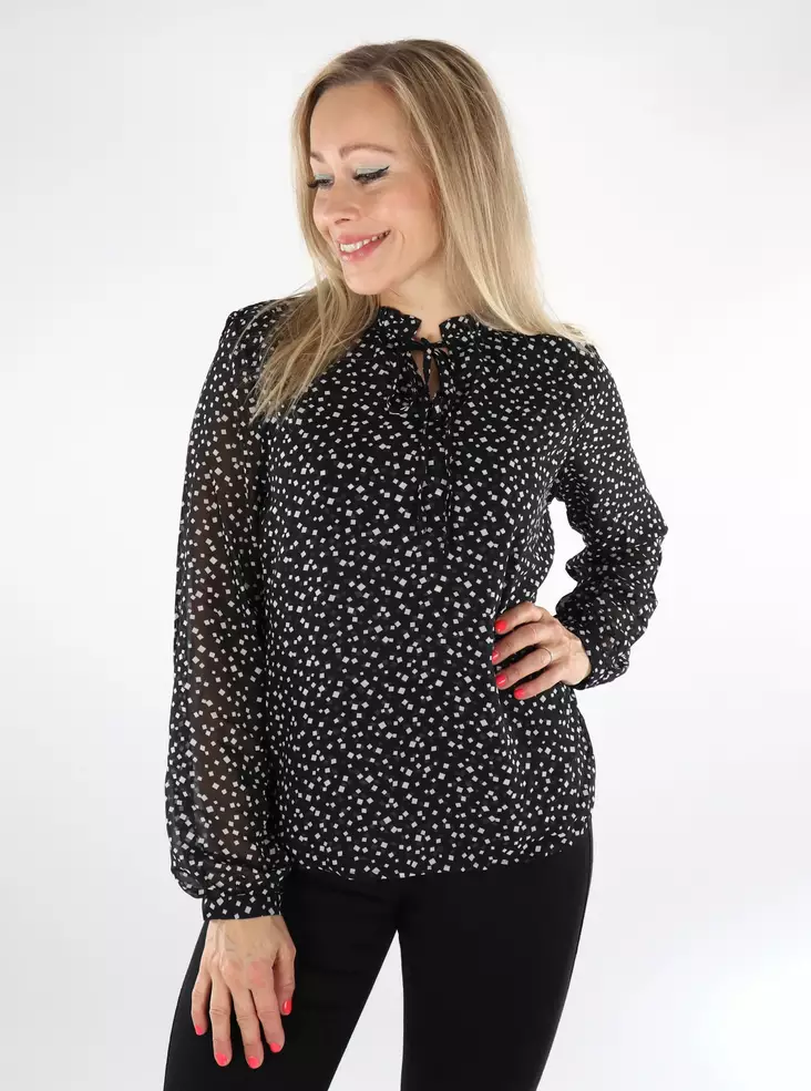 Vila damskjorta svart beauty/ika - Långärmade tröjor för  damer - 136774 - 1