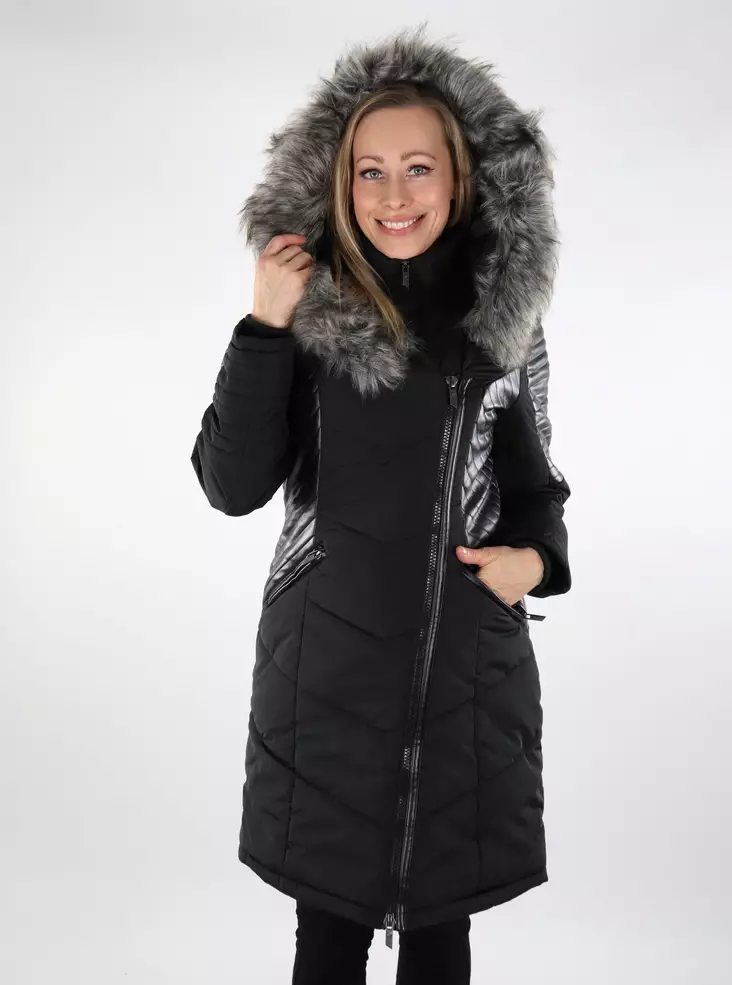 Only naisten talvitakki New Linette Fur Hood black/grey fur - Naisten talvitakit - 137114 - 1