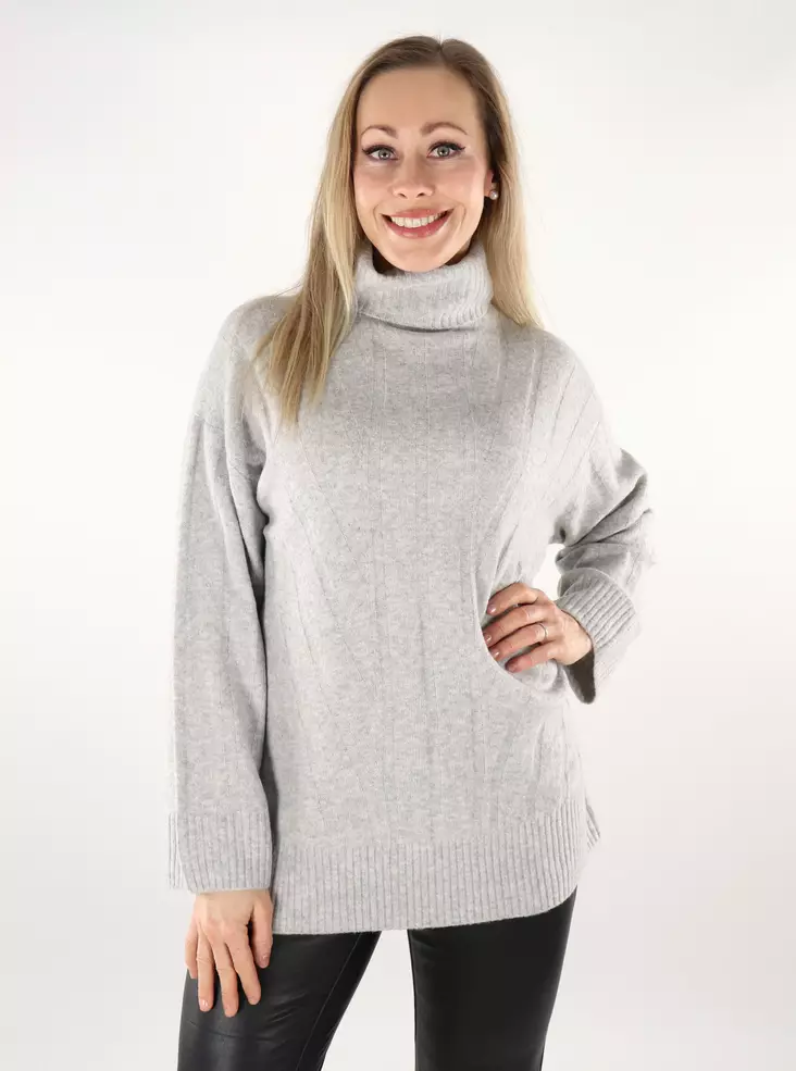 Only naisten neule Jeanett Rib vaaleanharmaa - Naisten neuleet - 137464 - 1