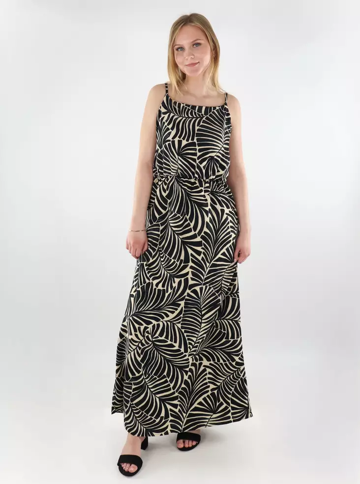Only kuviollinen maksimekko Nova Elite Strap musta/beige - Mekot ja tunikat - 138454 - 1