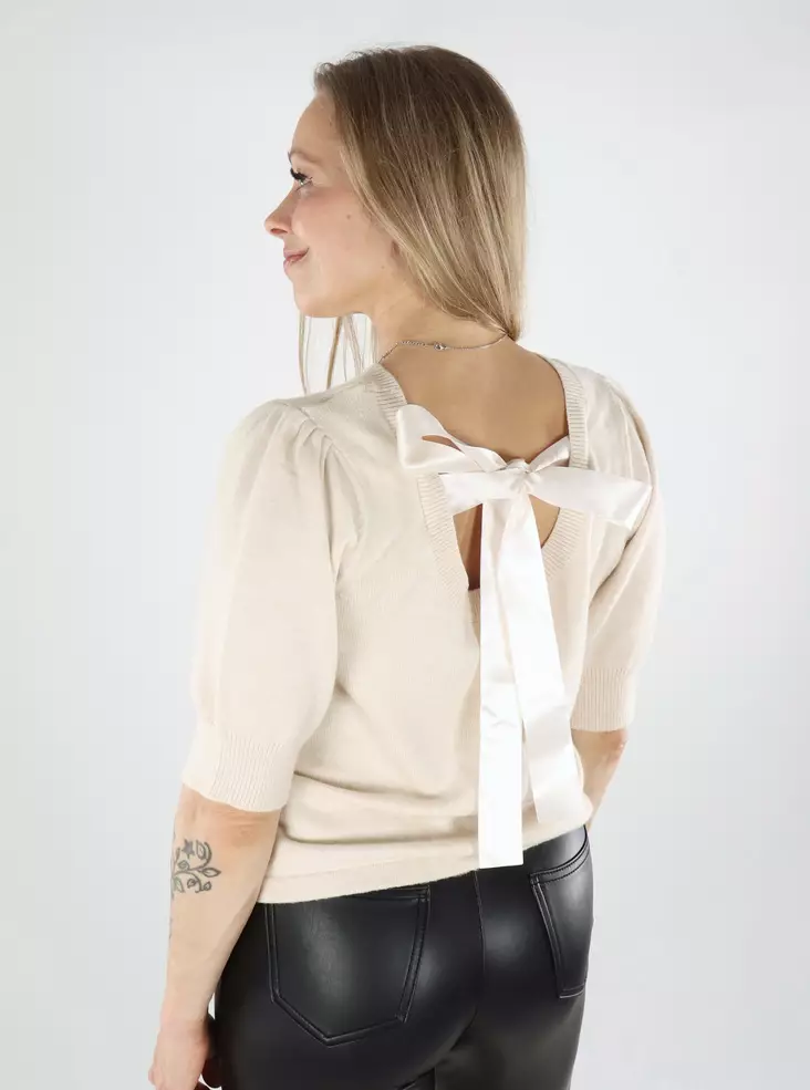 Vila naisten neule Ril Bow vaalean beige - Naisten neuleet - 138844 - 1