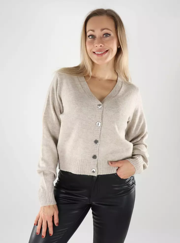 JDY naisten neuletakki Super V-Neck beige - Naisten neuleet - 139444 - 1