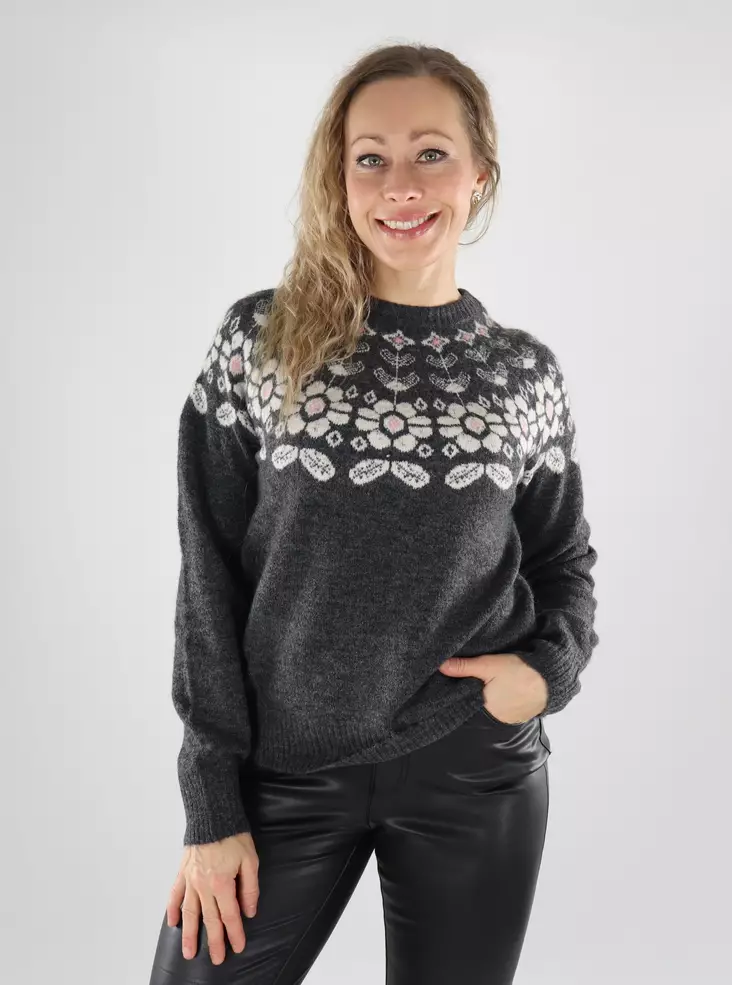 Vero Moda damtröja Nordisk mörkgrå/vit björk - Stickat för damer - 139454 - 1