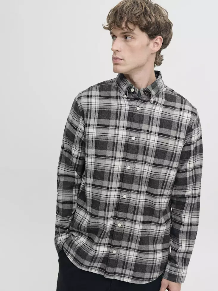 Jack&Jones herrflanellskjorta grårutig - Skjortor för herrar - 139994 - 1