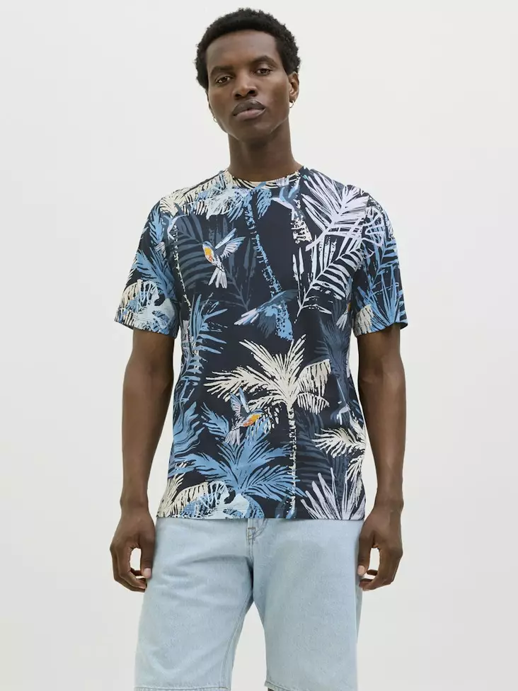 Jack&Jones miesten T-Paita Hawaii tummansininen/kuviollinen - Miesten T-paidat - 138484 - 1
