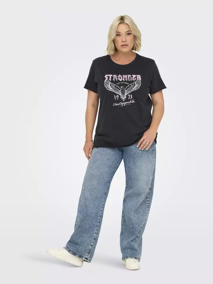 Only Carmakoma pluskoon T-paita Miko black/glitter - Naisten T-paidat - 138364 - 1