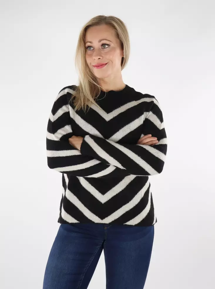 Only naisten neule Eliza musta/luonnonvalkoinen - Naisten neuleet - 136654 - 1