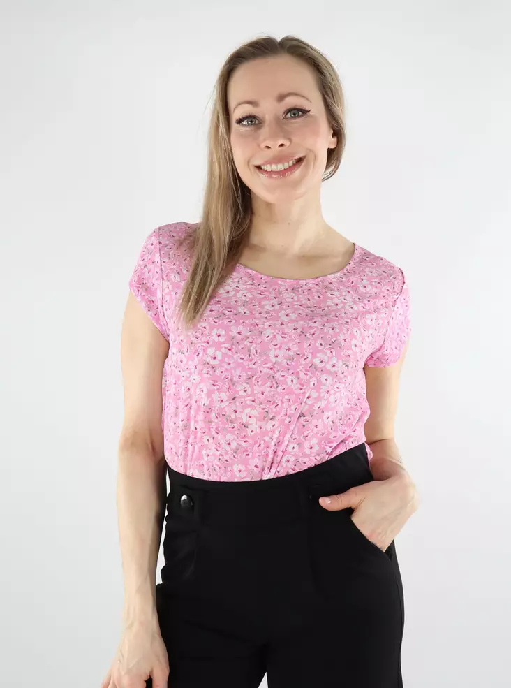 Only naisten pitkä t-paita Vic Top fuchsia vaaleanpunainen - Naisten T-paidat - 138124 - 1