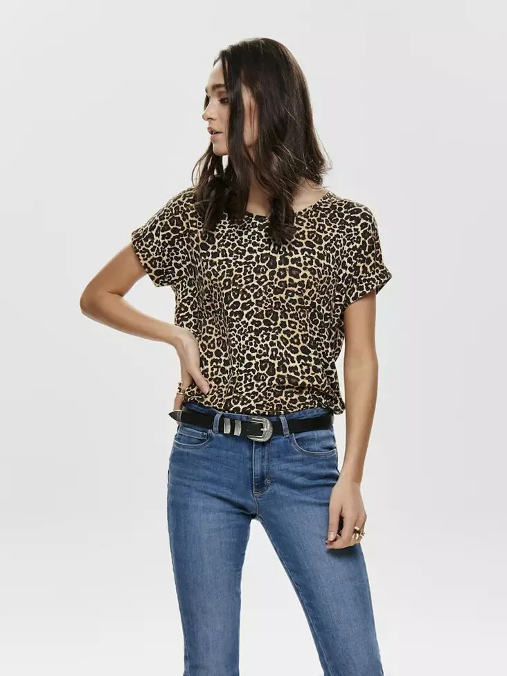 Only naisten t-paita Moster musta/leo - Naisten T-paidat - 136484 - 1