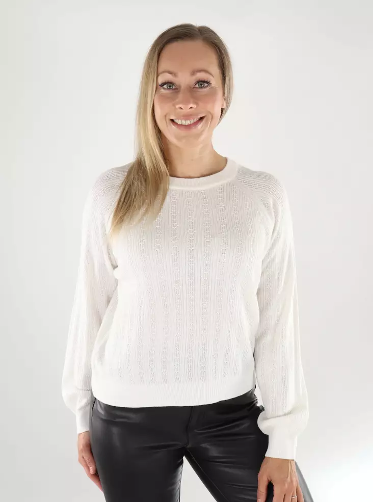 Vero Moda naisten neule Newlex Stitch Raglan valkoinen - Naisten neuleet - 139124 - 1