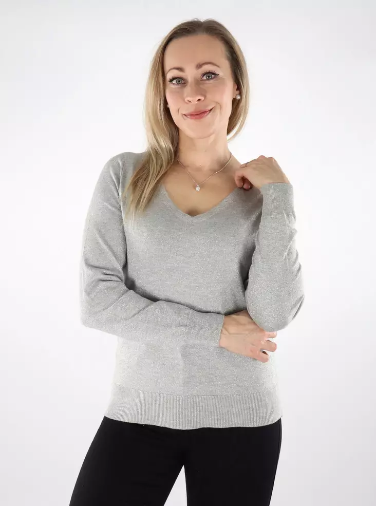 Vero Moda naisten neulepaita Happyshine 2Way hopea - Naisten pitkähihaiset paidat - 137274 - 1