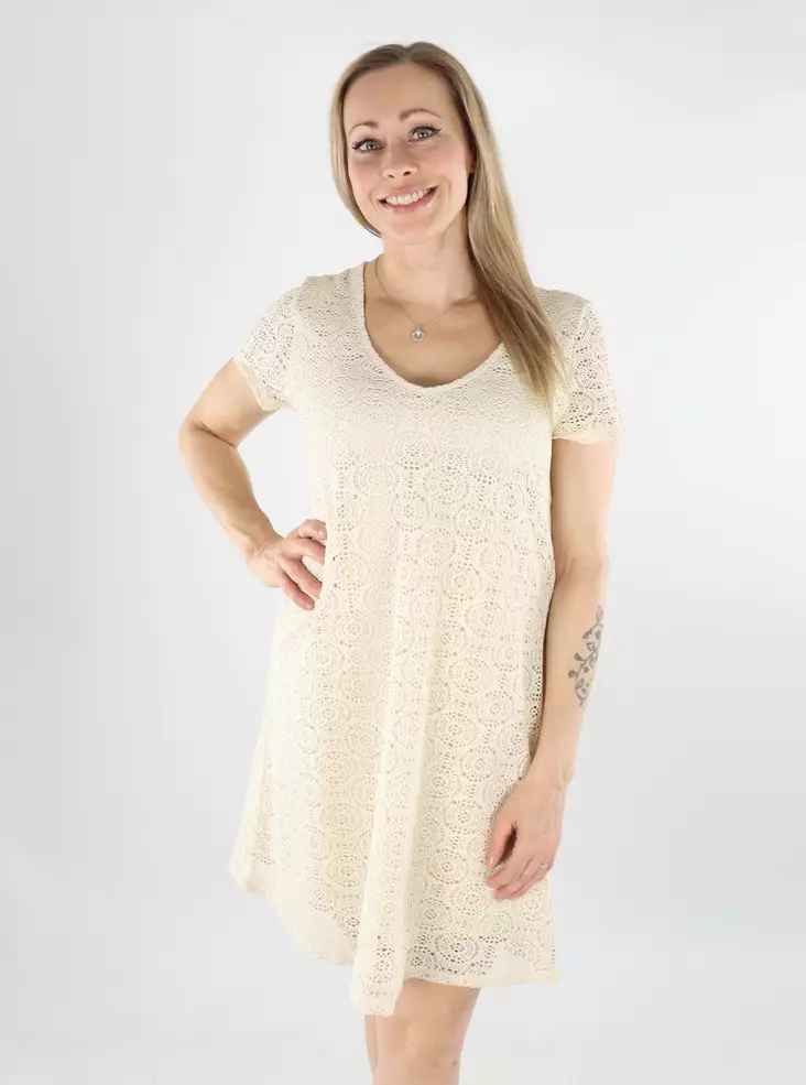 Vero Moda pitsimekko Maya V-Neck luonnonvalkoinen - Mekot ja tunikat - 138564 - 1