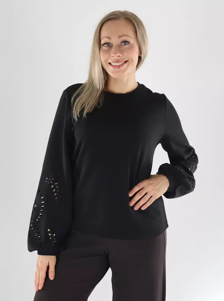 Vila Sweatshirt L/S DETALJ SWEAT svart - Huvtröjor och sweatshirts - 141534 - 1