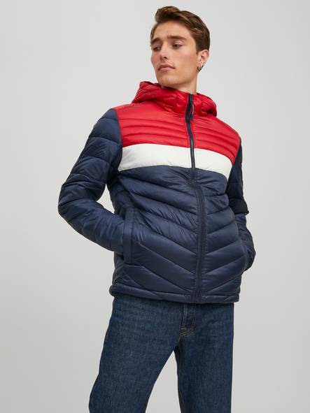 Jack & Jones Kevyttoppatakki Hero sininen/punainen - Miesten takit - 133995 - 1