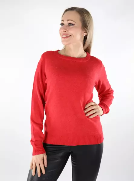 Vila naisten neule Ril O-Neck Knit punainen - Naisten neuleet - 137495 - 1