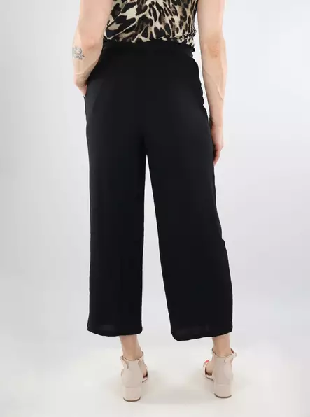 Vila stretchbyxor Belted Culotte svart - Byxor för damer - 138525 - 2