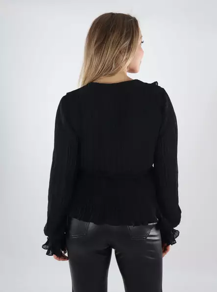 Vero Moda naisten paita Dora Frill musta - Naisten pitkähihaiset paidat - 139995 - 2