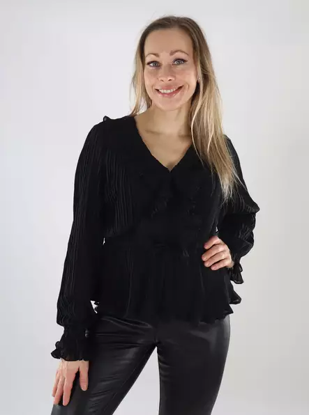 Vero Moda naisten paita Dora Frill musta - Naisten pitkähihaiset paidat - 139995 - 1