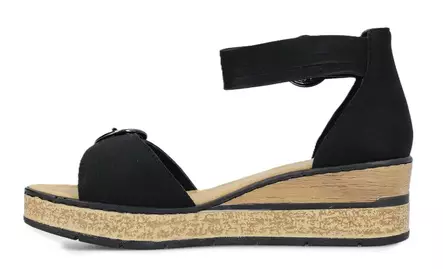 Rieker naisten kiilasandaalit 63780-00 musta - Rieker sandals - 140365 - 2