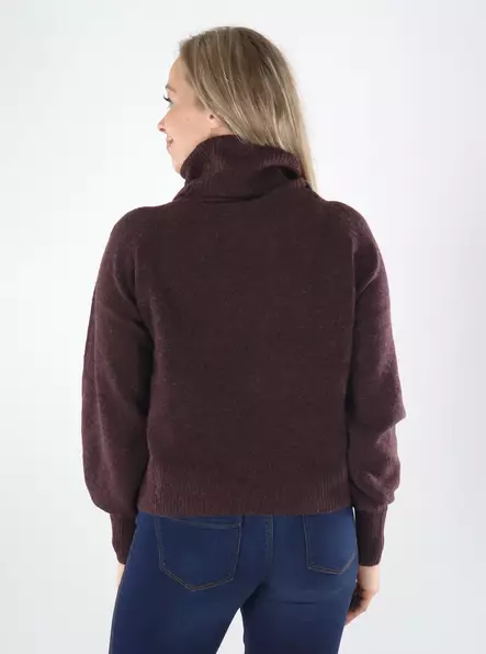 Only naisten neule Olivia roll neck ruskea - Naisten neuleet - 141805 - 2