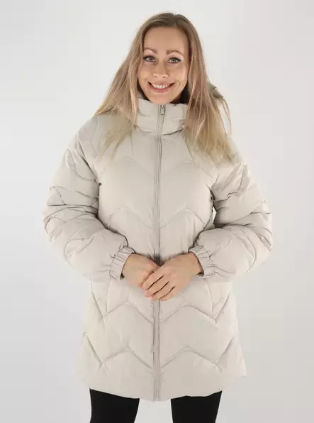 JDY vinterkappa JDYPOWER LÅNG HUVA PUFFER silver lining - Vinterjackor för damer - 142325 - 1