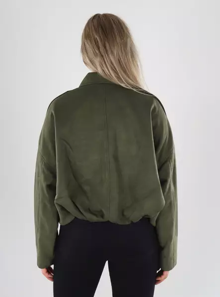 Only naisten bombertakki Moon-stina faux suede vihreä - Skinnjackor och PU-jackor för damer - 141675 - 2