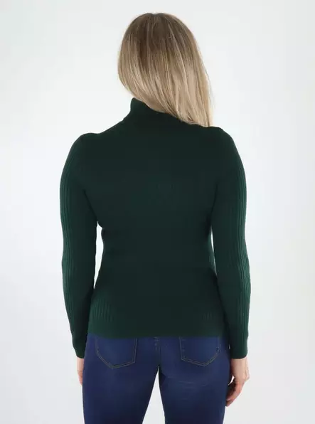 Only naisten pooloneule Karol rollneck tummanvihreä - Naisten neuleet - 141795 - 2