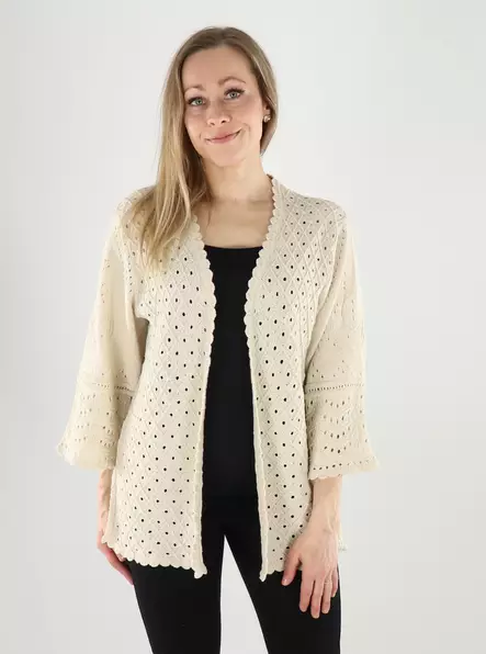 Only Neuletakki/Kimono Luza 3/4 beige - Naisten neuleet - 141115 - 1