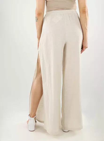 Pieces naisten luomupuuvillaiset housut Agnes hw natural - Byxor för damer - 140935 - 2