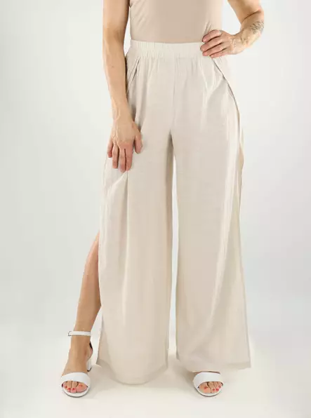 Pieces naisten luomupuuvillaiset housut Agnes hw natural - Byxor för damer - 140935 - 1