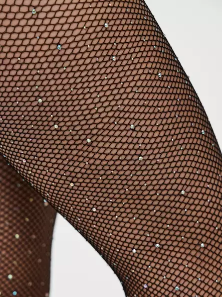 Pieces strassikoristeiset verkkosukkahousut Claire glitter musta - Strumpor och strumpbyxor för damer - 141475 - 2