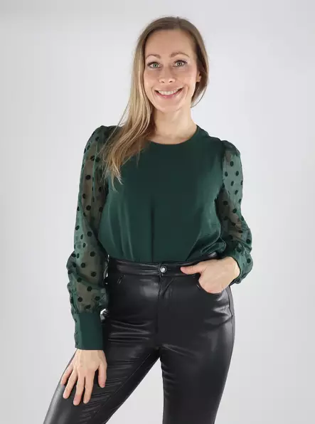 Vero Moda naisten paita Alva Detail vihreä - Naisten pitkähihaiset paidat - 139765 - 1
