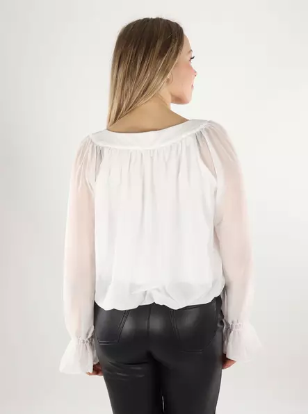 Vero Moda naisten paita Tilly Square Neck valkoinen - Naisten pitkähihaiset paidat - 140075 - 2