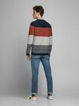 Jack & Jones herr stickad tröja Flame mörkblå/orange - Stickat för herrar - 126855 - 4