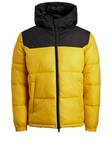 Jack & Jones vettähylkivä miesten talvitakki Drew puffer keltainen/musta - Miesten takit - 127115 - 3