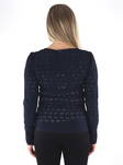 Vila Shirt Zuzan V-ringad marinblå blazer - Långärmade tröjor för  damer - 135065 - 2
