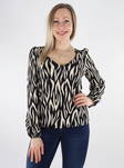 Vila naisten joustava paita Laya v-neck musta/lula - Naisten pitkähihaiset paidat - 135695 - 1