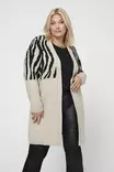 Carmakoma naisten pluskoon neuletakki Jade beige/musta - Naisten neuleet - 139555 - 1