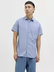 Jack&Jones kortärmad herrskjorta fänrik blå - Skjortor för herrar - 138025 - 1