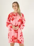 Only naisten kukkakuvioinen mekko Hyaci pink icing/big red - Mekot ja tunikat - 140745 - 1