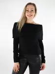 Pieces naisten neule Riko Off Shoulder musta - Naisten neuleet - 137435 - 1