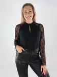Vero Moda naisten pitsipaita Milla Lace musta - Naisten pitkähihaiset paidat - 139325 - 1