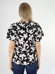 Vila naisten t-paita Weta V-neck musta/kukkakuosi - Naisten T-paidat - 136455 - 2