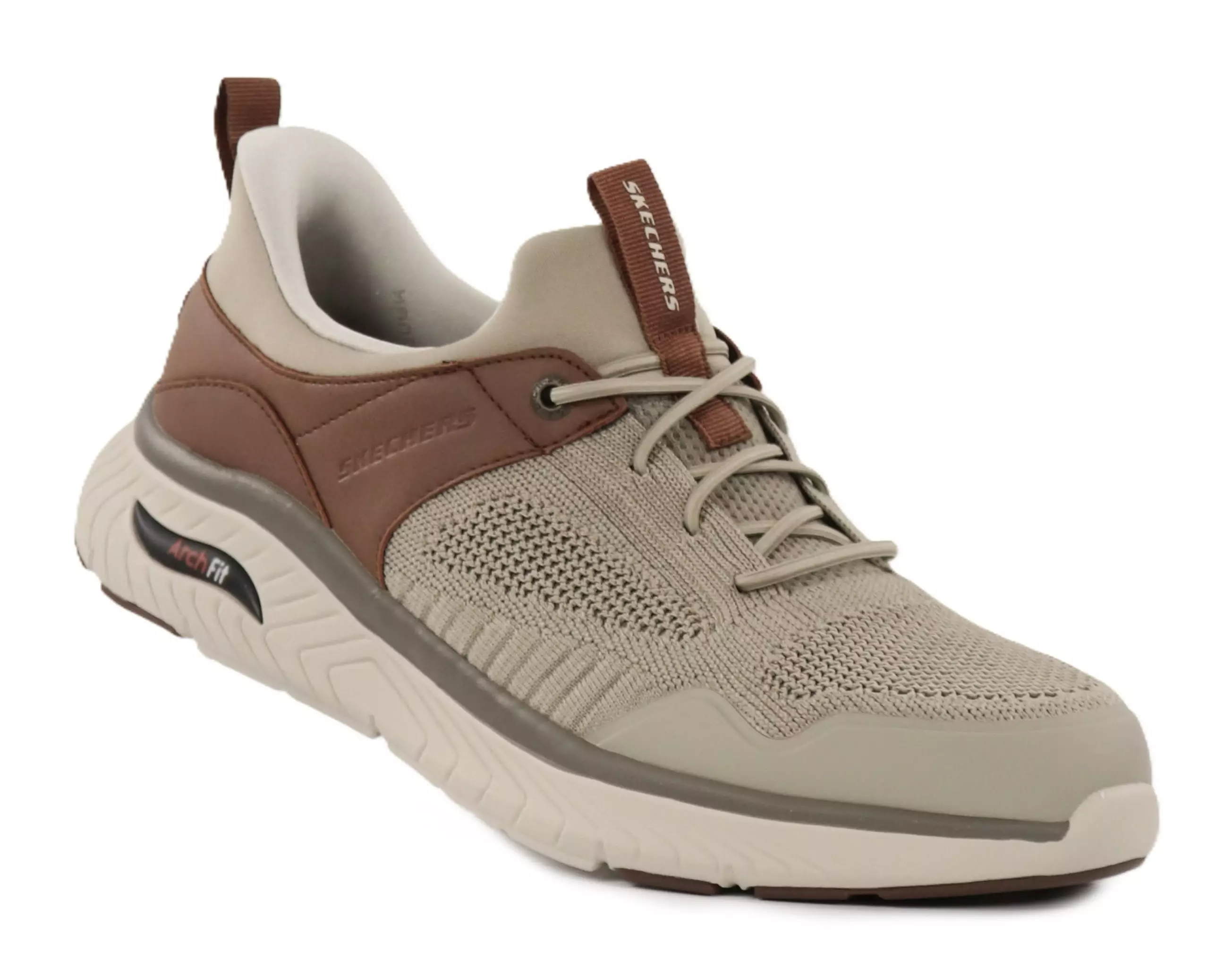 Skechers miesten leveälestiset tennarit 205340/TPBR ARCH FIT CROSSER - EMERIC beige/ruskea
