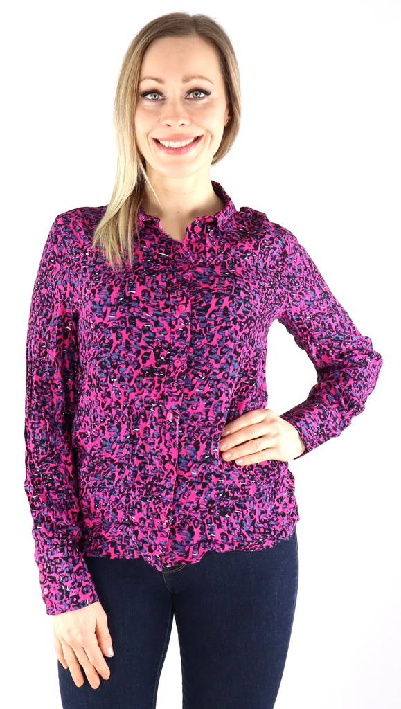 JDY Dress Shirt Jackson, svart/rosa anima - Skjortor och blusar för damer - 132495 - 1